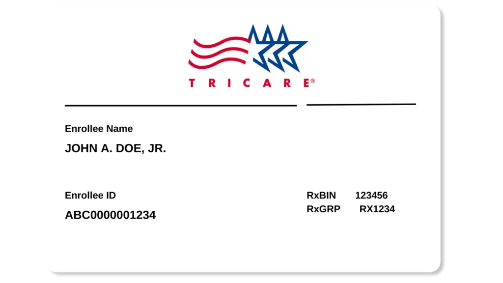 tricare health insurance card front example