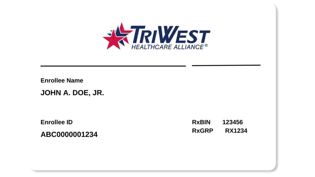 triwest health insurance policy card front example